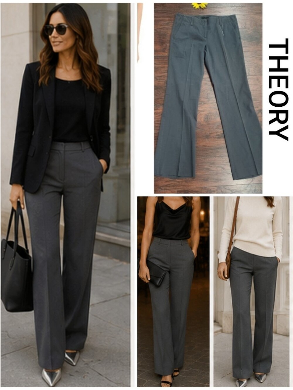 THEORY Women's Gray Dress Pants 🌿♠️